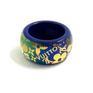 LOUIS VUITTON Monogram Berg Tropical Cocktail Ring M66297 Blue Resin Women's